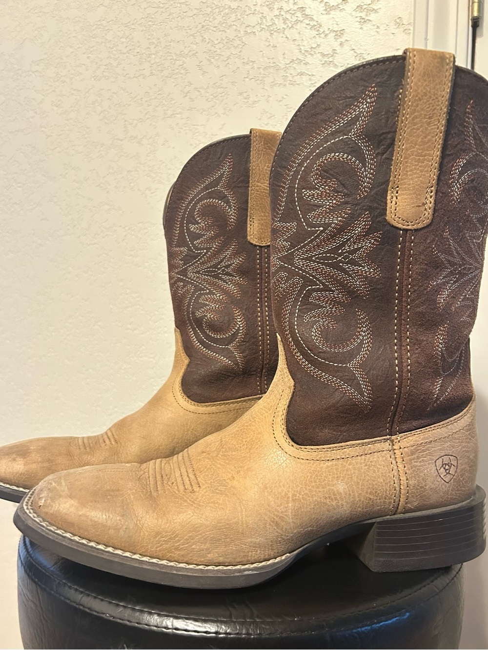 Men’s Ariat Pardner Sport Square-Toe Buck Tan Western Boot